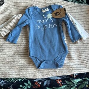 3pk long sleeve baby onesies. Age 6-9 months .NWT